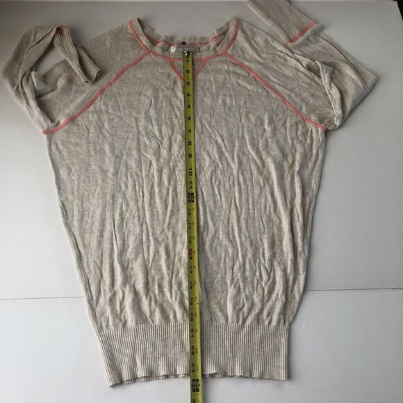 Ruby Moon Ivory Beige Heather Button Down Back & Wrist Sweater Small - Picture 11 of 13